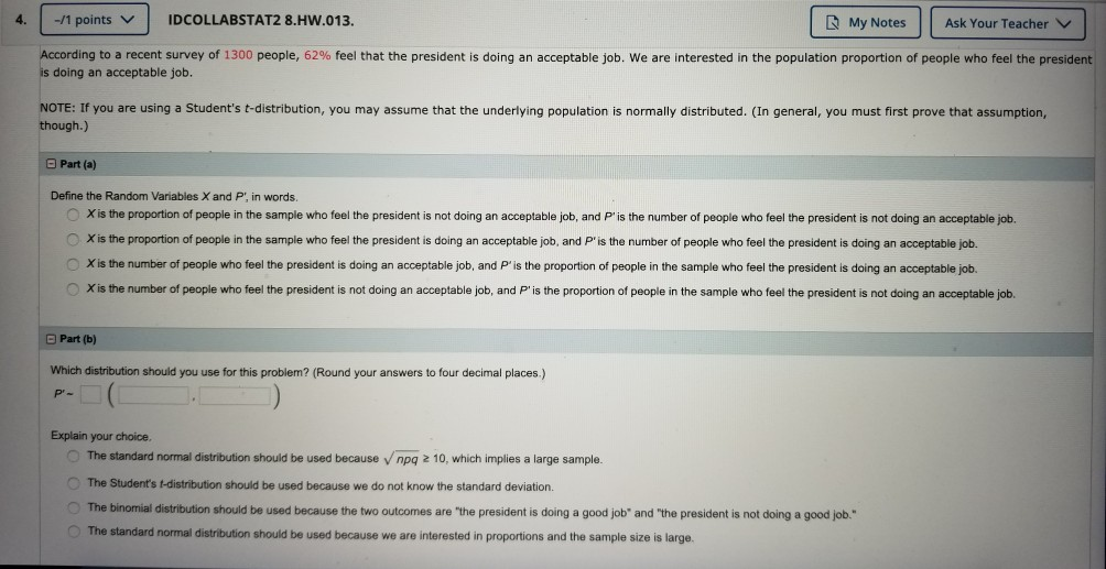 Solved Part (c) Construct a 90% confidence interval for | Chegg.com