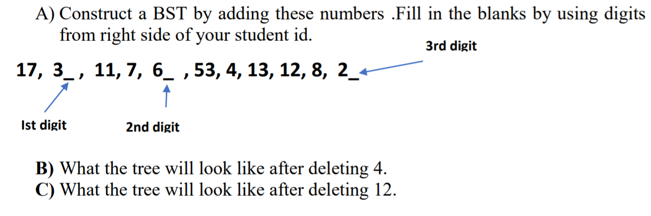 Solved last 3 digits of ID are 203 which means you need to | Chegg.com