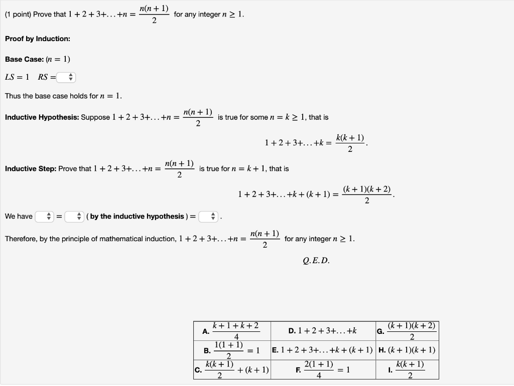 Solved пn 1 1 Point Prove That 123n 2 For An