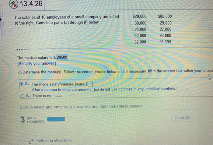 Solved 13.4.26 The salaries of 10 employees of a small | Chegg.com