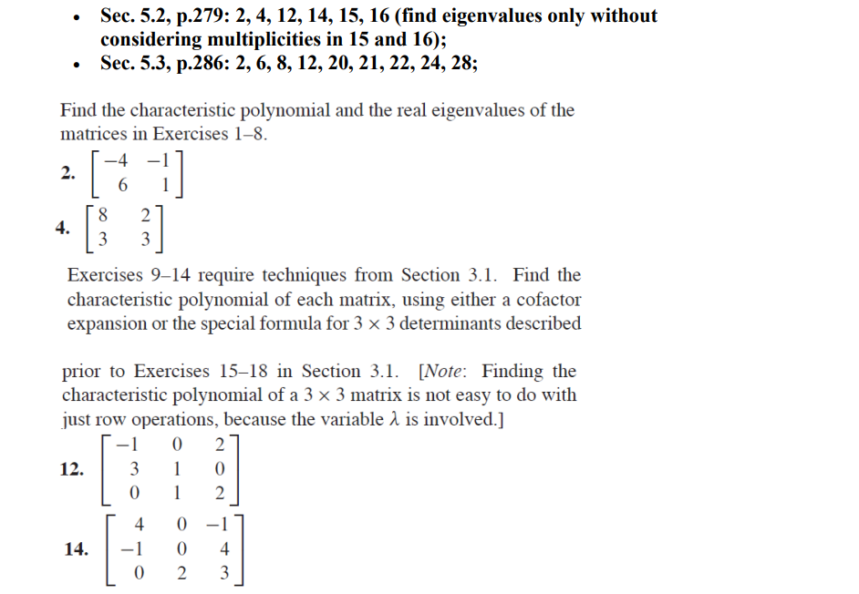 Solved - Sec. 5.2, P.279: 2, 4, 12, 14, 15, 16 (find | Chegg.com