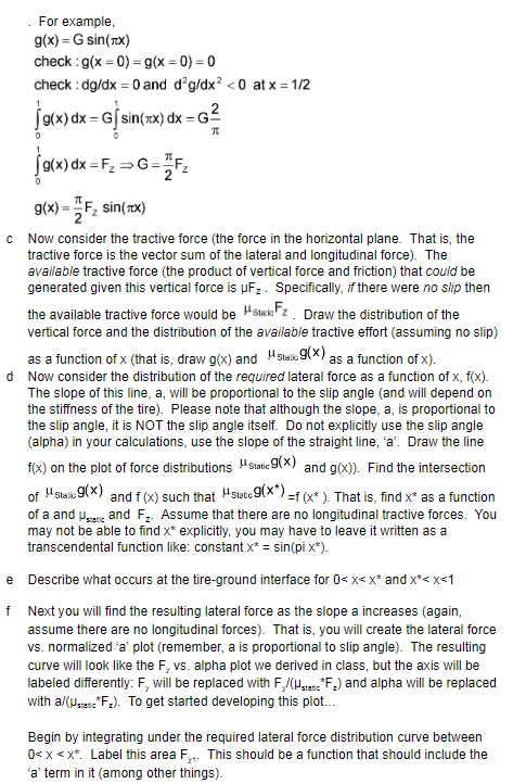 For example, g(x)=Gsin(πx) check: g(x=0)=g(x=0)=0 | Chegg.com