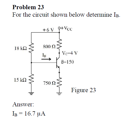 Solved Problem 23 For The Circuit Shown Below Determine IB. | Chegg.com