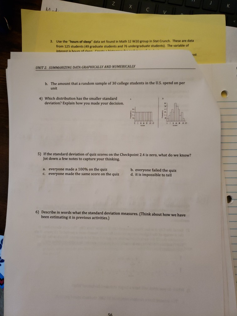 Solved 3. Use the "hours of sleep" data set found in Math 12
