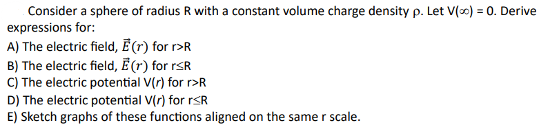 Solved Consider a sphere of radius R with a constant volume | Chegg.com