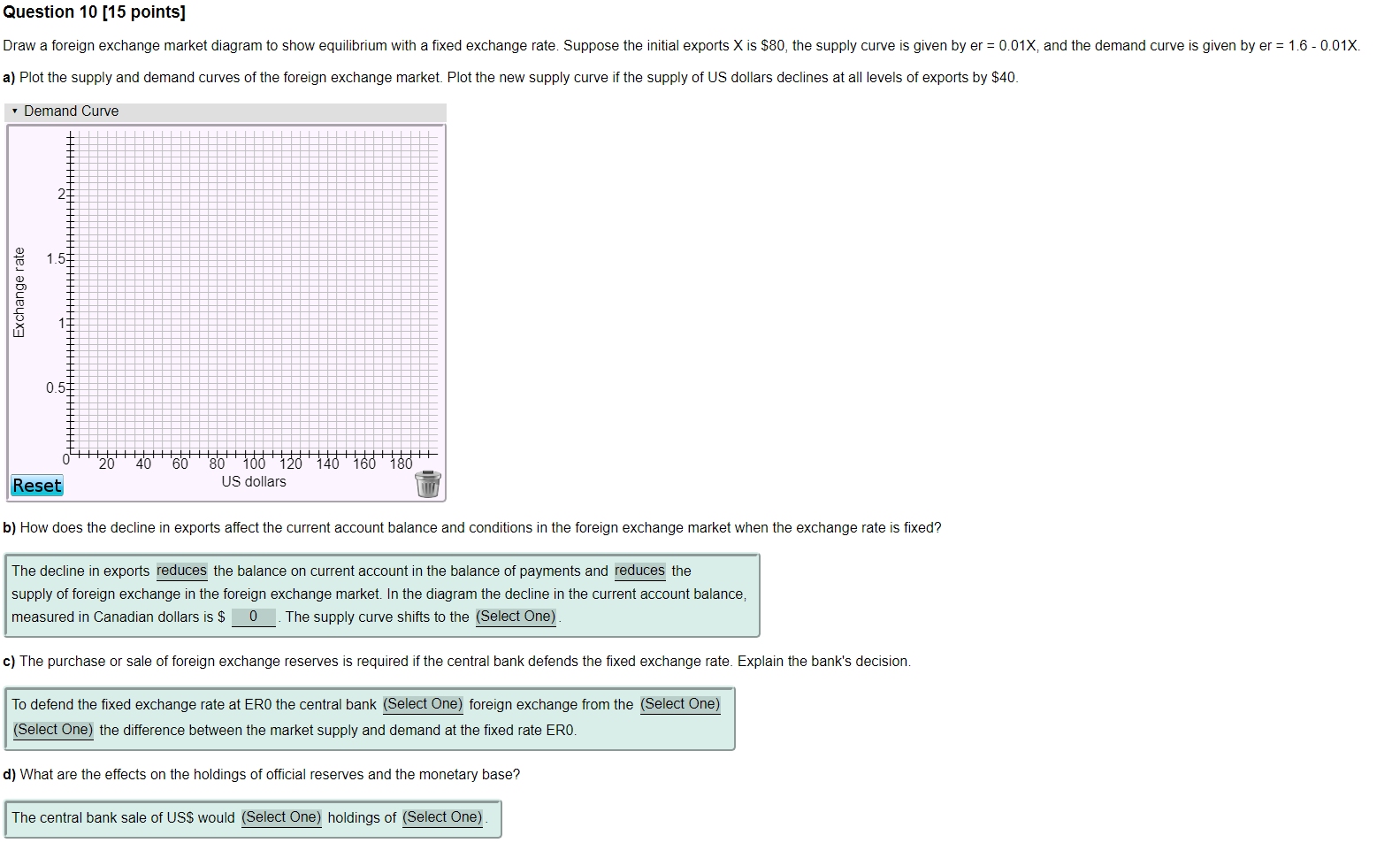 Solved Question 10 [15 points] Draw a foreign exchange | Chegg.com