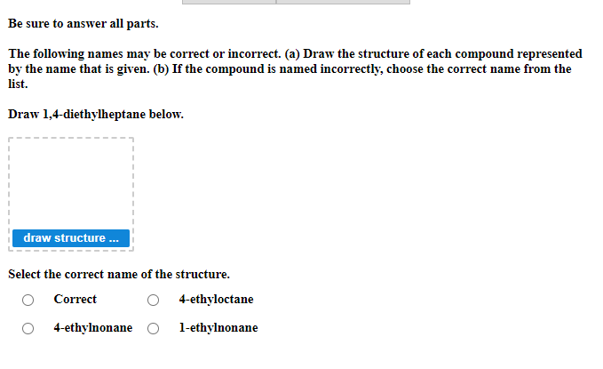 Solved Be sure to answer all parts. The following names may | Chegg.com