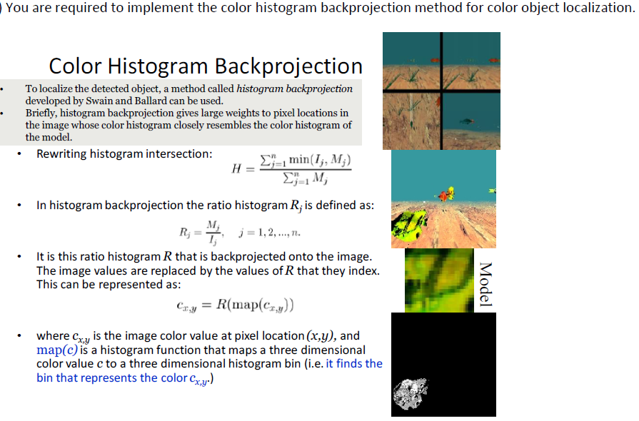 Solved You are required to implement the color histogram | Chegg.com