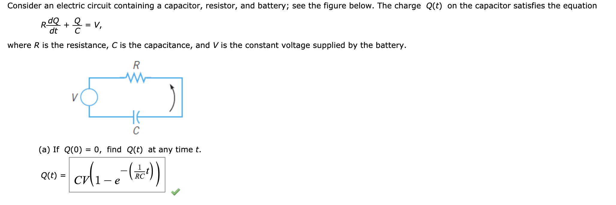 Solved Consider An Electric Circuit Containing A Capacito Chegg Com