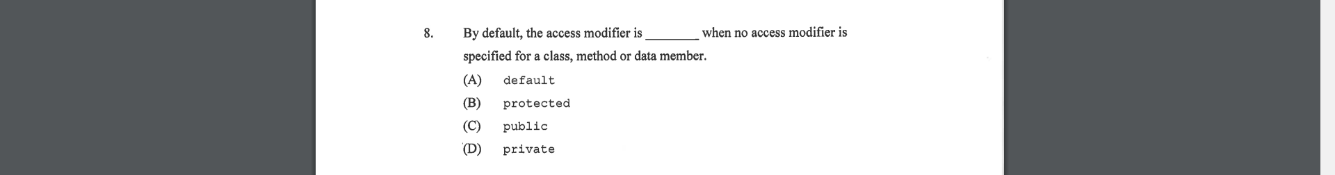 c# default access modifier for method