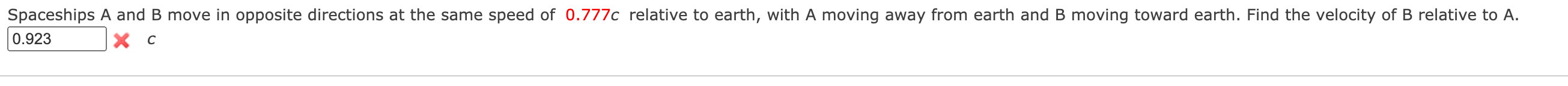Solved Spaceships A and B move in opposite directions at the | Chegg.com 