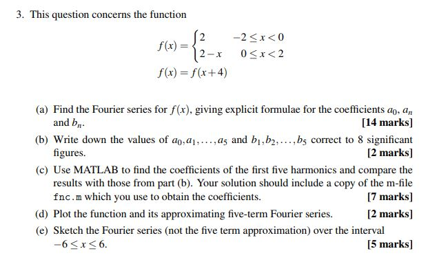 Solved I need answer to all 5 questions with matlab code | Chegg.com