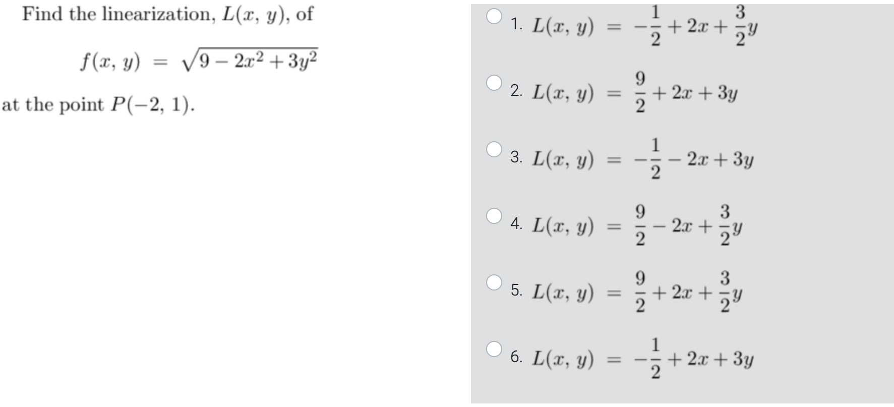 solved-find-the-linearization-l-x-y-of-f-x-y-9-2x2-3y2-chegg