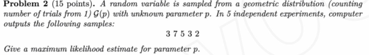 Solved Problem 2 (15 points). A random variable is sampled | Chegg.com