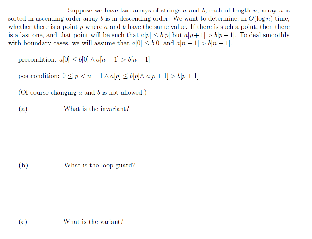 Solved Suppose We Have Two Arrays Of Strings A And B, Each | Chegg.com