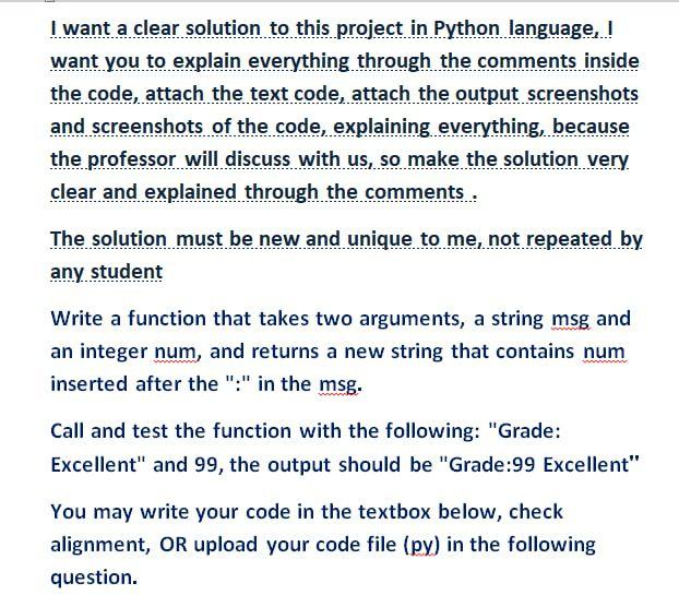 Solved I want a clear solution to this project in Python | Chegg.com