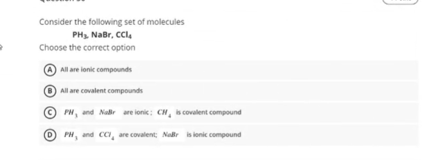 Solved Consider The Following Set Of Molecules Ph3 Nabr 8801