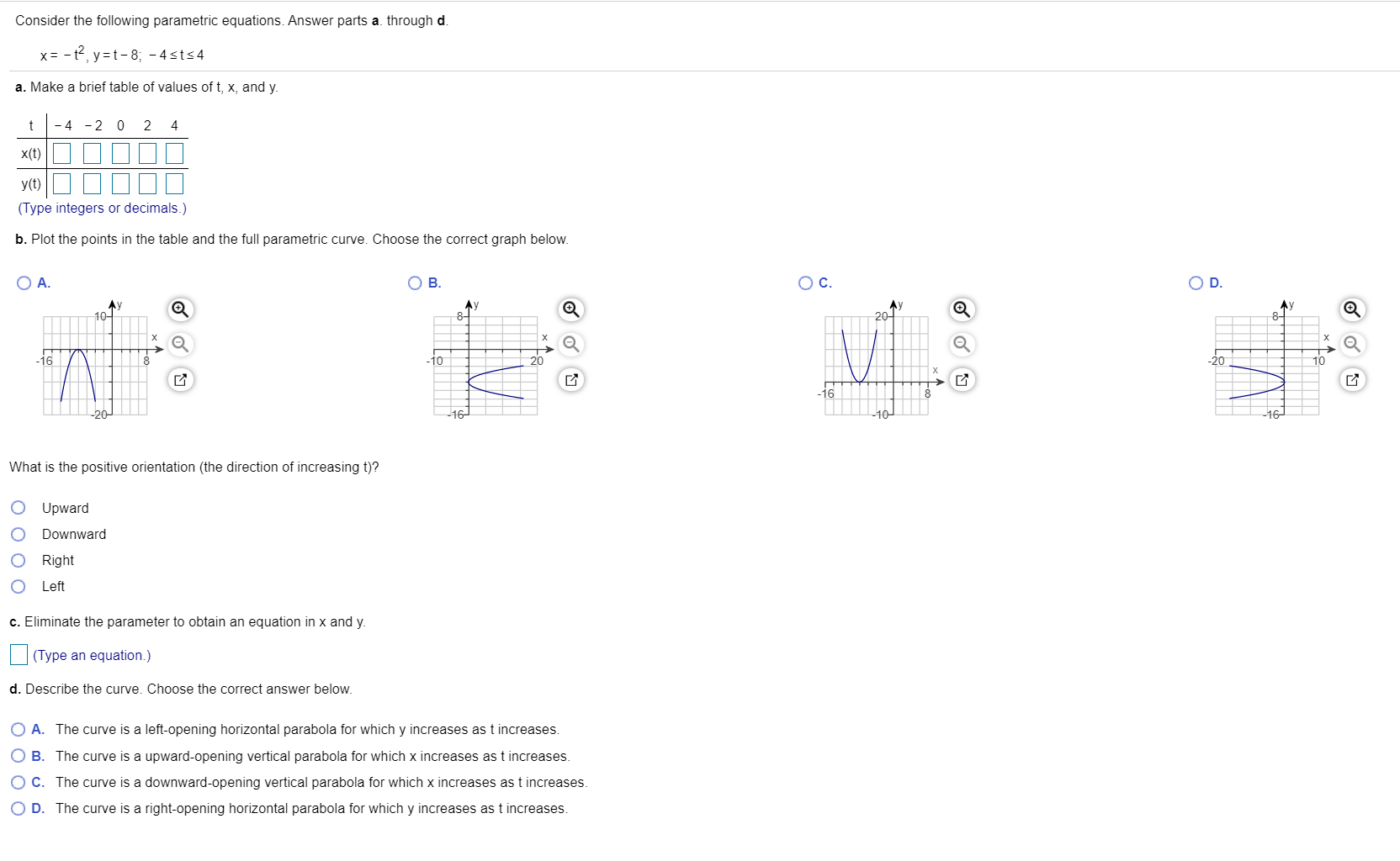 Consider The Following Parametric Equations Answer Chegg Com