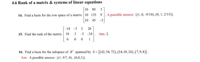 Solved Find a basis for the row space of a matrix [10 10 10 | Chegg.com