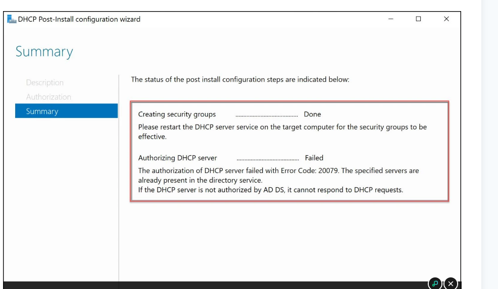 Solved Hi! I am trying to install DHCP in a server joined | Chegg.com