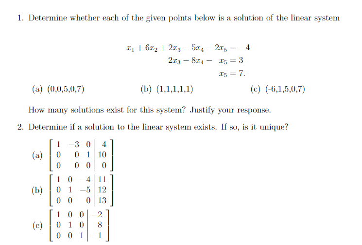 Solved Matrices Systems of Linear Equations Show all the