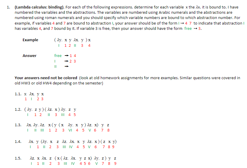 Solved (Lambda calculus: binding). For each of the following | Chegg.com