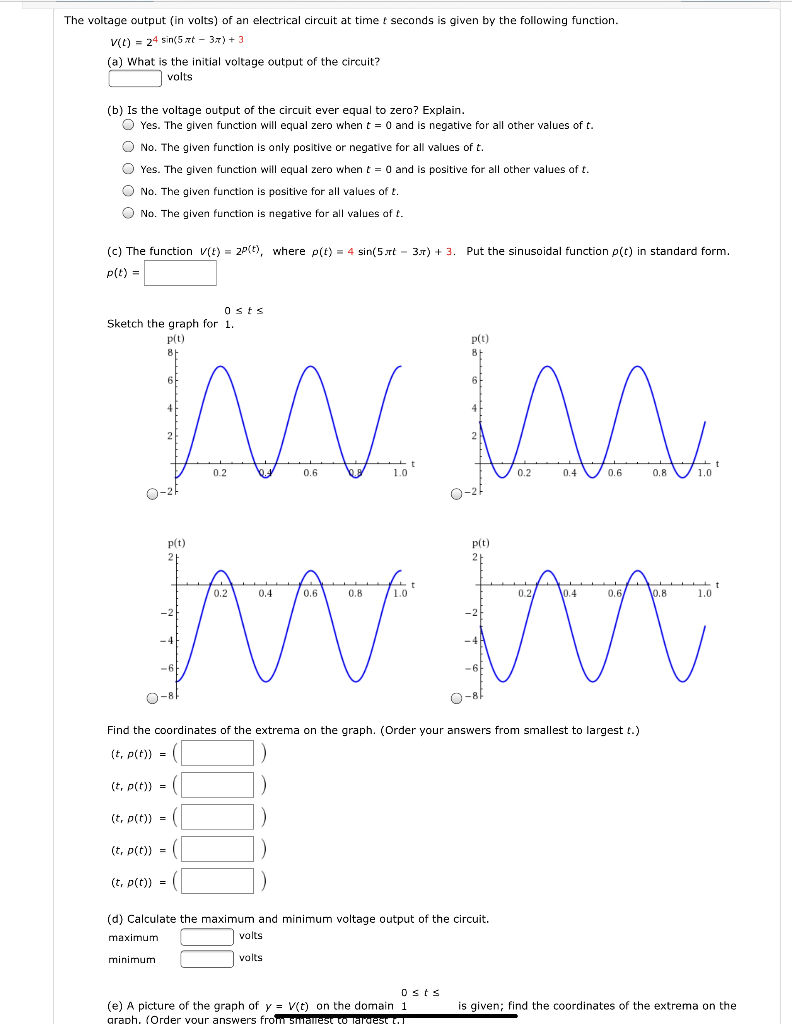 Solved The voltage output (in volts) of an electrical | Chegg.com