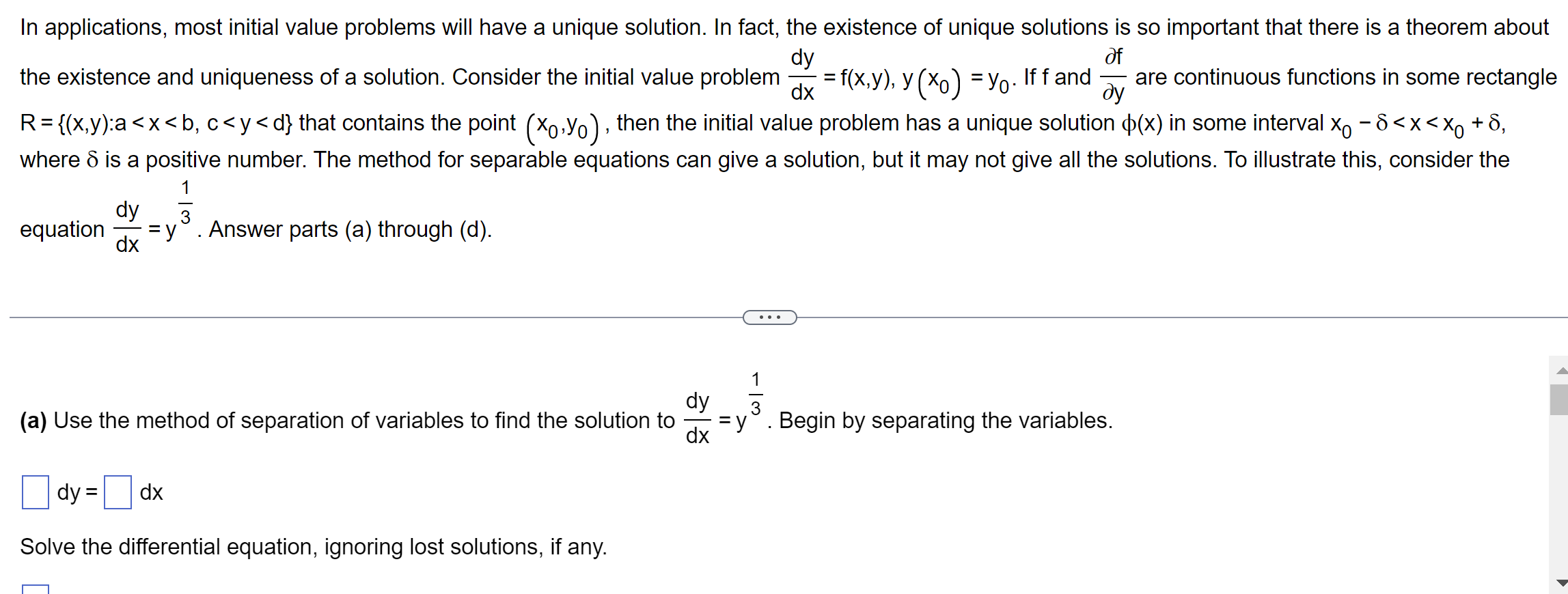 Solved In applications, most initial value problems will | Chegg.com