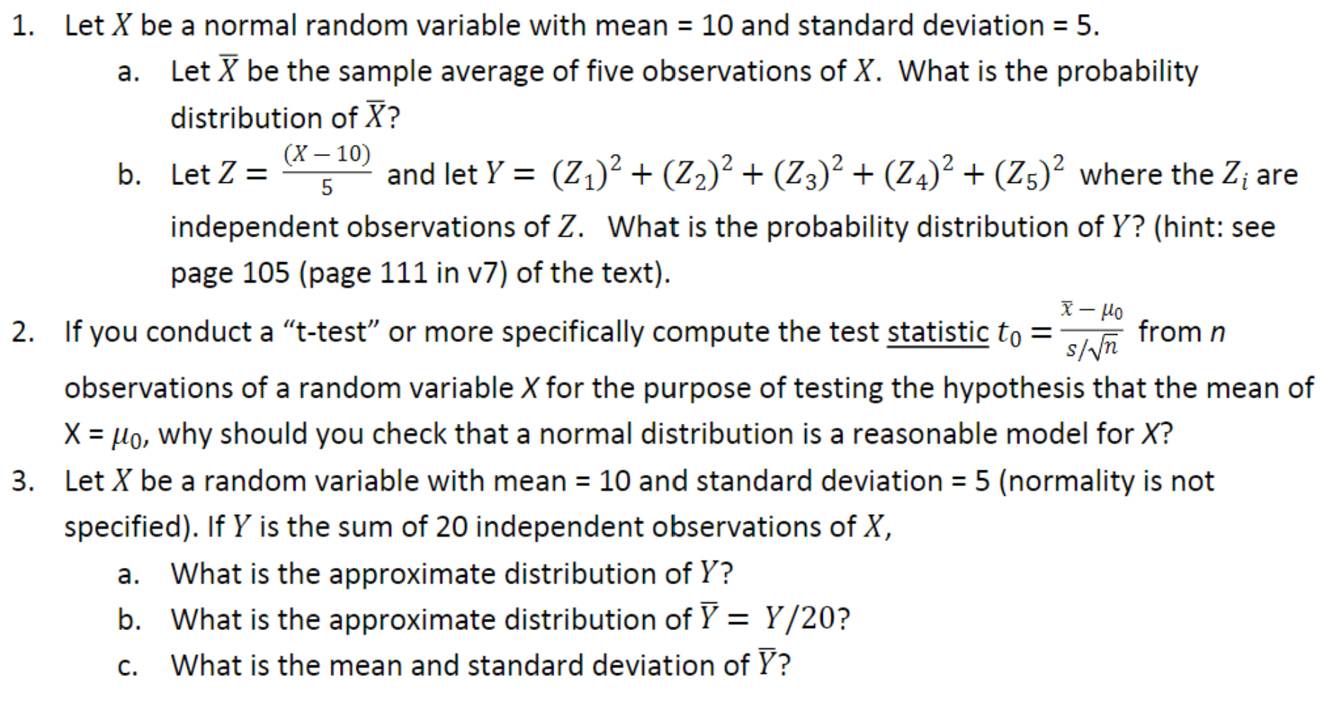 Solved 1. Let X be a normal random variable with mean =10 | Chegg.com