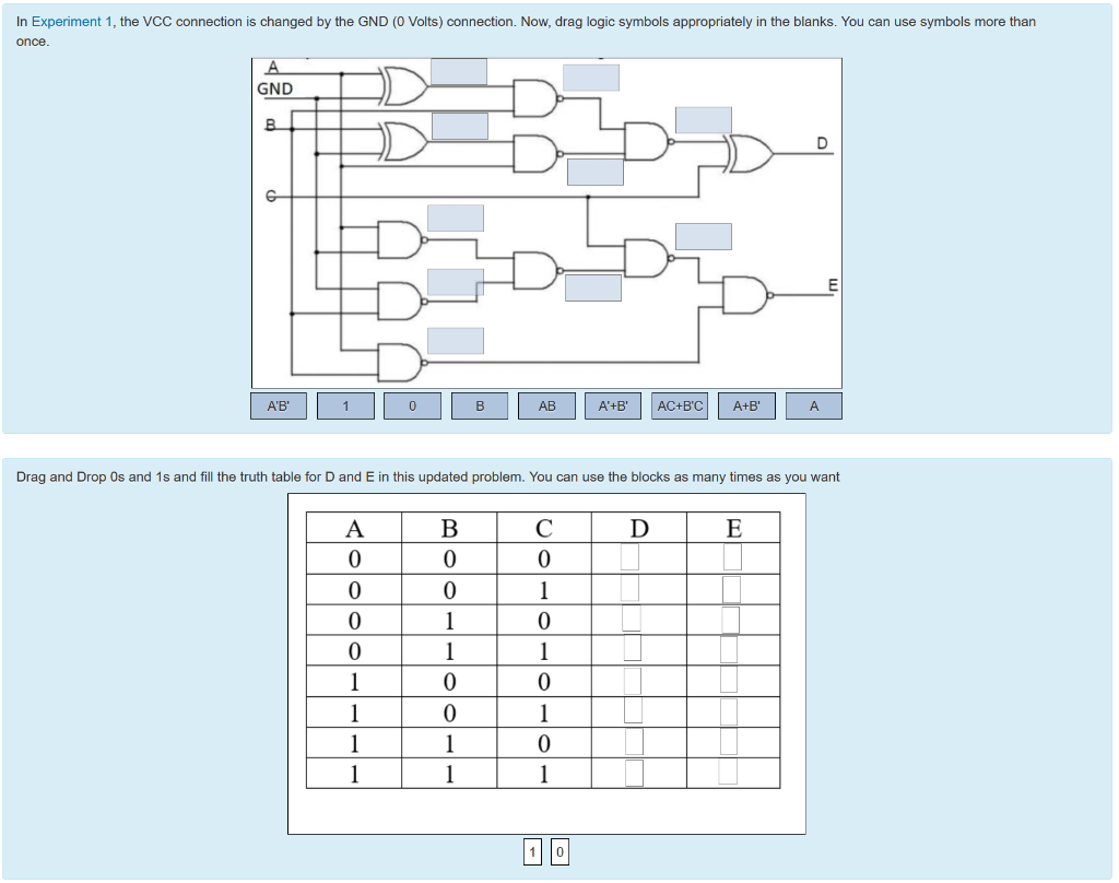 Solved In Experiment 1, the VCC connection is changed by the | Chegg.com