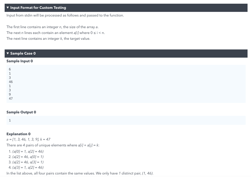 Solved Distinct Pairs In this challenge, you will be given | Chegg.com