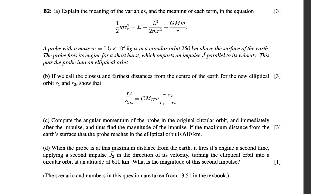 Solved B2: (a) Explain the meaning of the variables, and the | Chegg.com