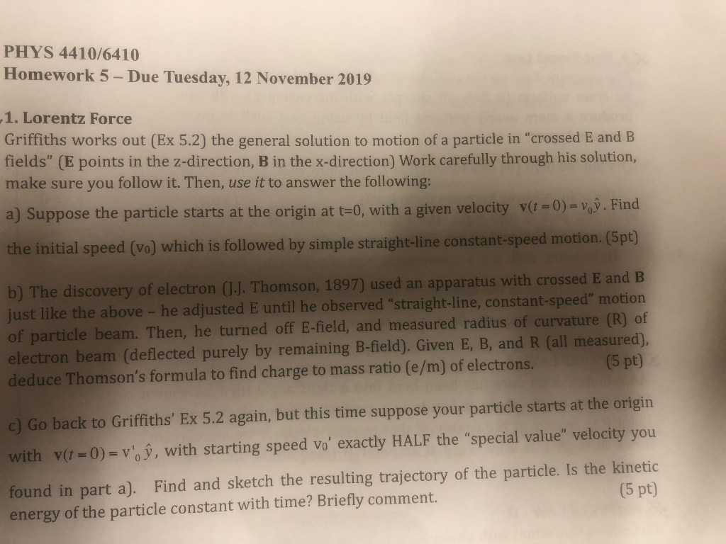 Solved PHYS 4410/6410 Homework 5- Due Tuesday, 12 November | Chegg.com