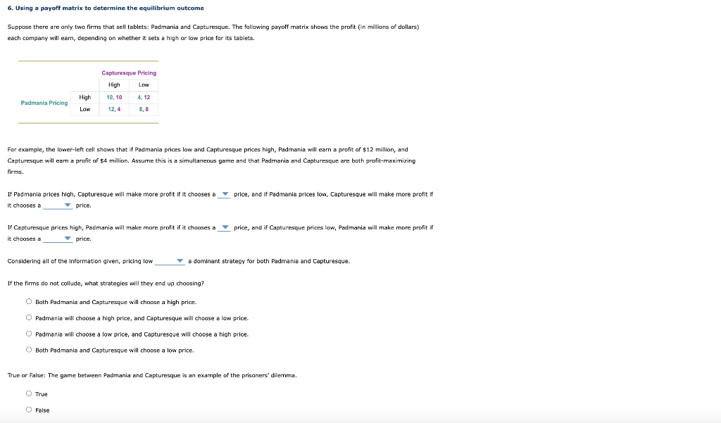 Solved For example, the lower-left cell shows that if | Chegg.com