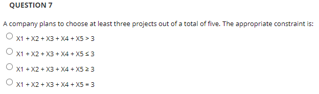 Solved QUESTION 7 A Company Plans To Choose At Least Three | Chegg.com