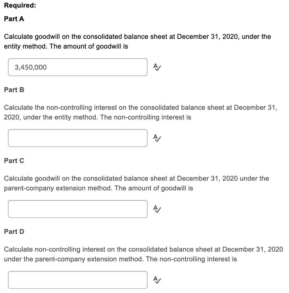 Solved On December 31, 2020, The Statements Of Financial | Chegg.com