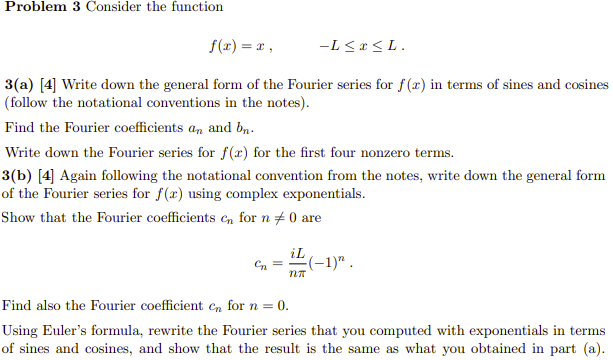 Solved Problem 3 Consider the function 3 f(x)=, -LÝr | Chegg.com