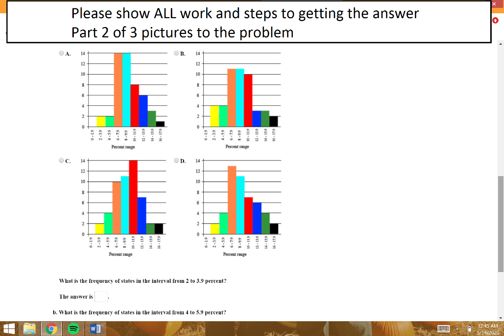 Solved Please show ALL work and steps to getting the answer | Chegg.com