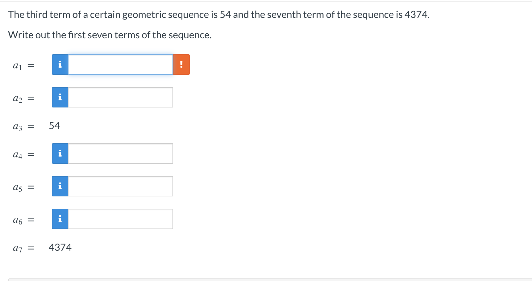 Solved The third term of a certain geometric sequence is 54 | Chegg.com