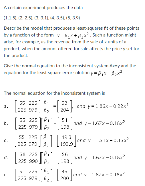 Solved A certain experiment produces the data | Chegg.com