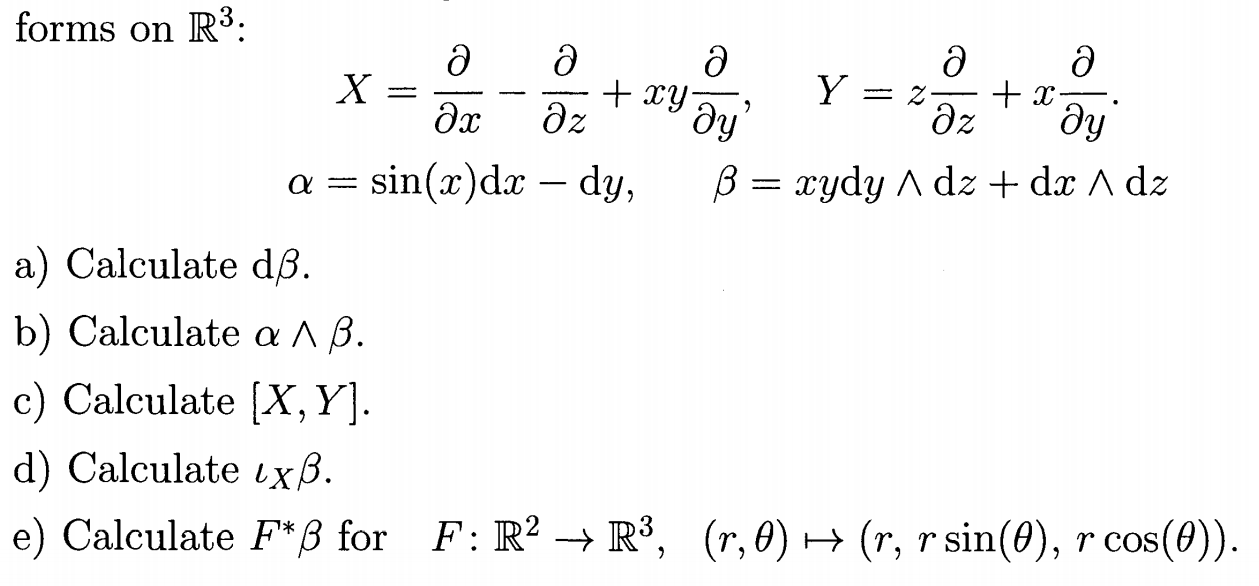Solved Consider the following vector fields and differential | Chegg.com
