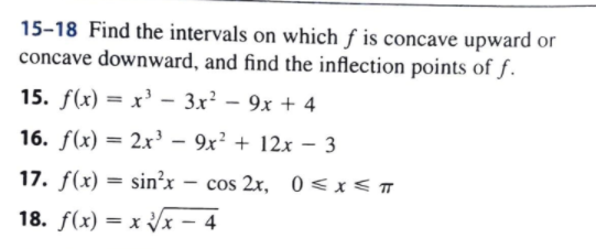 Solved 15-18 Find the intervals on which f is concave upward | Chegg.com