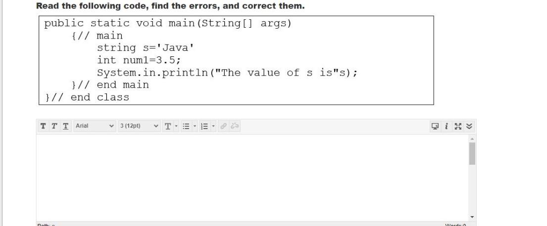 Solved QUESTION 1 5 points Save Answer Write the Java Code | Chegg.com