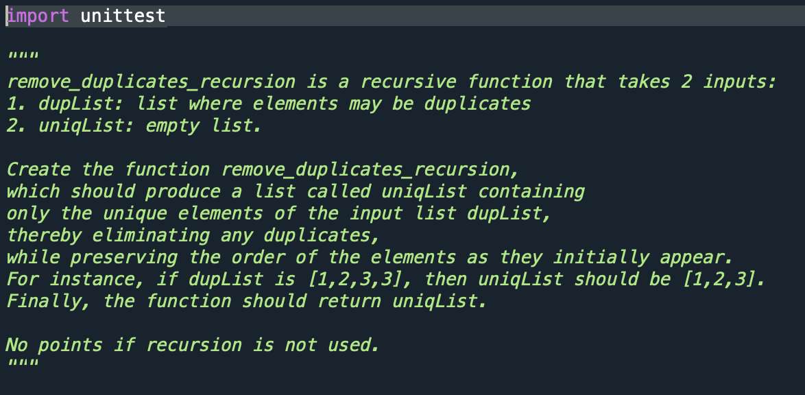 Solved remove_duplicates_recursion is a recursive function | Chegg.com