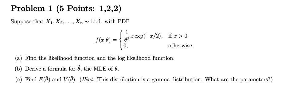 Solved Problem 1 5 Points 1 2 2 Suppose That X1 X2 Chegg Com