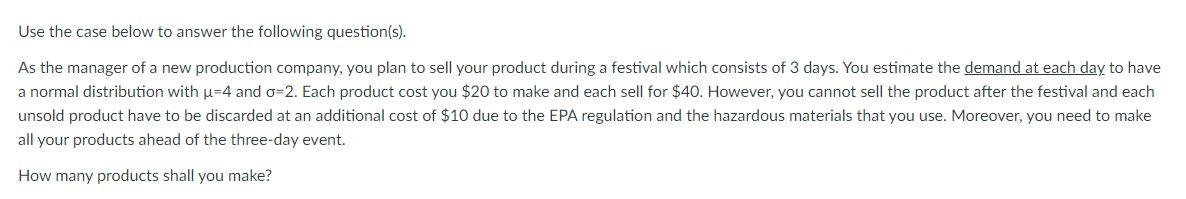 Solved Use the case below to answer the following | Chegg.com