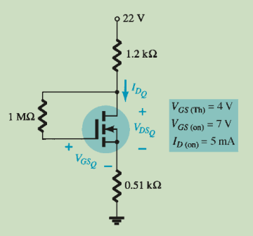 Solved For the network below, Determine: I. IDQ. II. VGSQ | Chegg.com