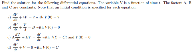 Solved Find the solution for the following differential | Chegg.com