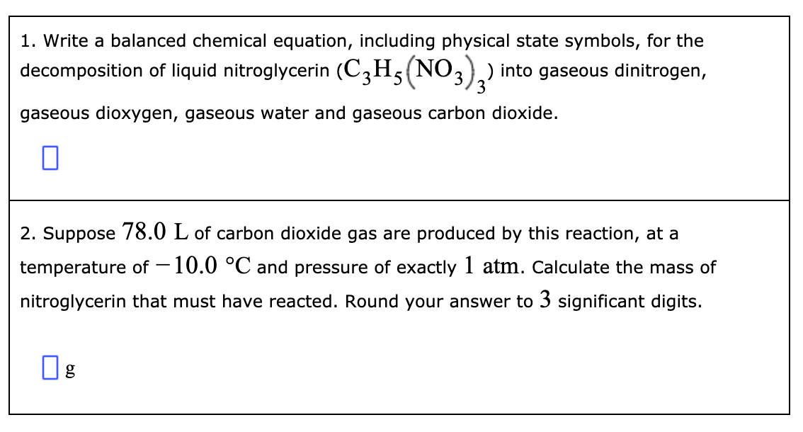 Solved 1 Write A Balanced Chemical Equation Including