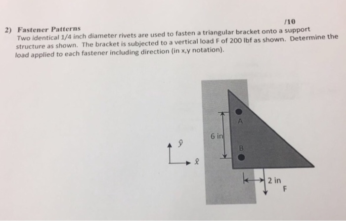 Solved 2) Fastener Patterns Two identical 1/4 inch diameter | Chegg.com